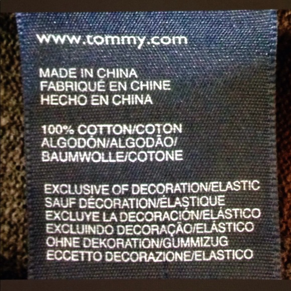 💋Tommy Hilfiger Stripe Logo Cotton V Neck Sweater - Picture 8 of 8